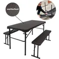 Produktbild: TRUTZHOLM Bierzeltgarnitur 3 Teilig Klappbar Länge 107cm Gartenmöbel Grau