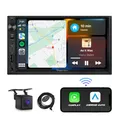 Produktbild: Eonon X3 7 Zoll Doppel-DIN-Auto-Stereo-Receiver, kabellos, für CarPlay und Android, mit AHD-Backup-Kamera, eingebauter DSP, Bluetooth, MirrorLink, SWC, FM/AM, Schnellladung