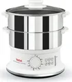Produktbild: Tefal Dampfgarer VC1451 | 2 Edelstahl-Behälter | 6L Fassungsvermögen | 900W | Timer | stapelbar | weiß