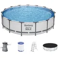Produktbild: Bestway Steel Pro Max Frame Pool Set 457x107cm oval 56488 mit Leiter, Filterpump