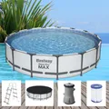 Produktbild: Bestway Steel Pro MAX 457x107cm Pool Filterpumpe und Zubehör Gartenpool 56488