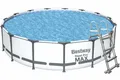 Produktbild: BESTWAY Frame Pool weiß Ø 457 x 107 cm rund mit Leiter Filterpumpe Abdeckplane