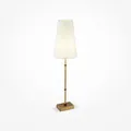 Produktbild: Zaragoza schlanke Tischleuchte messing Stoffschirm weiß