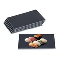 Produktbild: Relaxdays Schieferplatte 6er Set, Servierplatte rechteckig, 26 x 16 cm, zum Servieren von Käse, Sushi, Desserts, schwarz