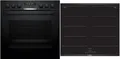 Produktbild: Bosch HND679LS62 (schwarz + comfort) Herdset mit Induktionskochfeld