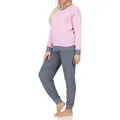 Produktbild: Normann Pyjama Damen Frottee langarm Schlafanzug mit Bündchen - auch in Übergröße rosa 44-46
