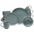 Produktbild: Van Well | URBAN Kombiservice 16teilig grau für 4 Personen im modernen Design aus Keramik Steinzeug mit Müslischalen, Kaffeetassen, Dessertteller und Speiseteller