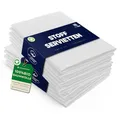 Produktbild: LivinEase Stoffservietten aus Baumwolle – 12 Stück Weiß Tischservietten – 100% Baumwolle, Wiederverwendbare große Stoffservietten 46 x 46 cm für den Weihnachtstisch (White)