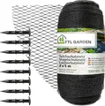 Produktbild: TTL GARDEN Teichnetz 2x5m schwarz 30g/m² Vogelschutznetz HDPE engmaschig reißfest mit Bodenanker