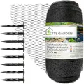 Produktbild: TTL Garden Teichnetz Vogelschutznetz 2x5m schwarz 30g/m² - 12x12mm engmaschig Starkes HDPE Poolnetz Obstbaumnetz Gartennetz, Vogelabwehr Netz, reißfest dehnbar robust mit 8 Bodenanker