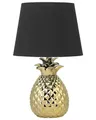 Produktbild: Beliani Stilvolle Tischleuchte Lampenfuß in Ananas Form gold/schwarz Keramik/Polyester