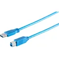 Produktbild: USB Kabel A Stecker / B Stecker USB 3.0 blau 1,8m