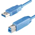 Produktbild: 1,8m USB 3.0 Kabel A Stecker auf B Stecker Anschlusskabel Datenkabel blau ca. 2m