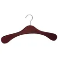 Produktbild: Garderobenbügel Kleiderbügel Premium 1112 Mahagoni vernickelter Haken 41 cm breit geschwungene Form 42 mm Hakenöffnung