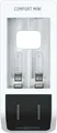 Produktbild: Ansmann Ladegerät Comfort Mini 1001-0091 | Schnell-Ladegerät für AA/AAA NiMH Akkus | USB | kompakt | weiß/schwarz