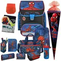 Produktbild: Pridera Scooli Schulranzen Jungen 1.Klasse Spider EasyFitSet 14tlg. mit Sporttasche Brustbeutel Heftmappe Stifteköcher, passend dazu Schultüte Brotdose Trinkflasche Regenhülle gratis