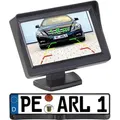 Produktbild: Lescars Rückfahrkamera PA-470 Funk Nummernschild, Einparkhilfe, kabellos, LCD-Farbmonitor Abstandsanzeige Rückfahrhilfe Kamera Beeper Nummernschi...