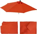 Produktbild: Ersatz-Bezug für Sonnenschirm halbrund Parla, Sonnenschirmbezug Ersatzbezug, 270cm Stoff/Textil UV 50+ 3kg terracotta