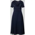 Produktbild: Vera Mont Cocktailkleid mit Wasserfall-Ausschnitt in Marine, Größe 54