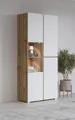 Produktbild: OTTO home Vitrine Cross, Höhe 183,5 cm, moderne grifflose Standvitrine mit 3 Türen Hochschrank mit viel Stauraum, Glastür und verstellbaren Einlegeböden