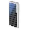 Produktbild: Boompods Obi Solar 10000mAh Solar Powerbank - Schnellladendes Ladegerät mit USB-C & 2X USB-Anschlüssen, Outdoor Power Bank mit Solarpanel, Robuste Ladestation für Handy, Tablets und Reisen, Weiß