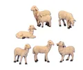 Produktbild: Geschenkestadl Tierfigur 6 süße Schafe im Set, Schafherde, verschiedene Größen