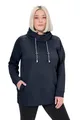 Produktbild: Ulla Popken Damen große Größen Übergrößen Bis 64, Sweatshirt mit Stehkragen, Pullover, Raglanform, Rippbündchen, Lange Ärmel, Marine 58+ 713963755-58+