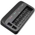 Produktbild: ABSINA X10 Akku Schnell-Ladegerät für 1-8 AA, AAA und 1-2 9V NiMH-Akkus, mit Entladefunktion