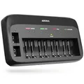 Produktbild: ABSINA X10 Akku Ladegerät für AA, AAA & 9V - ABSINA Akku AA Batterie Ladegerät