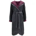 Produktbild: Vossen Damenbademantel Damen Bademantel mit Kapuze Carmen, Polyester grau M 40/42