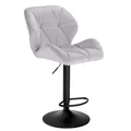 Produktbild: WOLTU Barhocker 1er Set Barstuhl Tresenhocker Bistrohocker Designer Hocker mit Rückenlehne, höhenverstellbar, drehbar, Samt Stahl, Hellgrau, BH139hgr-1