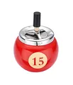 Produktbild: DREHASCHENBECHER Pool Ball Ø10cm Billard Kugel Aschenbecher Windaschenbecher Drehascher Ascher 3Var 80 (Rot - 15)