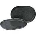 Produktbild: Creatable Servierplatten-Set, Dunkelgrau, Keramik, 2-teilig, orientalisch, oval, 23x7x30 cm, Tischkultur & Servieren, Servierplatten