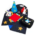 Produktbild: Bigjigs Toys - Magic Kit - 12 -teiliges Kinder Magic Set mit Star Cape, Magic Zauberstab, Top -Hut, Kaninchen- und Zaubertricks für Kinder, Zauberer Dress -up -Set, Trep Play Gift für 3+