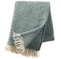 Produktbild: KLIPPAN: Grüngrau-cremefarbene Wolldecke 'Knut' 130x200cm aus 100% Lambswool, ca 900 g