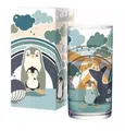 Produktbild: Kindertrinkglas — extra dickes Kinder Trinkglas mit bunten Pinguinmotiven - A...