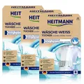 Produktbild: HEITMANN Wäsche Weiß Tücher: Für ein extrem kraftvolles Weiß, 3er Pack, 20 Tücher, Weiß
