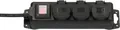 Produktbild: Brennenstuhl Outdoor Steckdosenleiste, 3-fach, mit Schalter, 2 m Kabel, selbstschließende Deckel, IP44, L 60 x B 340 x T 115 mm, schwarz 661616