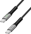 Produktbild: LOGILINK USB2.0 Kabel CU0421 USB-C M/USB-C M 100W Nylon Metal 0,5m schwarz