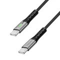 Produktbild: LogiLink USB Typ-C Anschlusskabel (Stecker-Stecker), Nylon, E-Mark chip, 480 Mbit/s, 100W, LED, Länge: 0,5 m