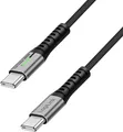 Produktbild: LOGILINK USB2.0 Kabel CU0421 USB-C M/USB-C M 100W Nylon Metal 0,5m schwarz