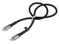 Produktbild: CU0421 Kabel USB 2.0 USB C-Stecker,beiderseitig 0,5m schwarz Textil LOGILINK