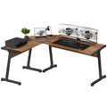 Produktbild: huzaro Mark Adler Leader 5.5 | L-Form Eckschreibtisch Gaming Schreib Computer Arbeits Tisch Bürotisch | Homeoffice Arbeitszimmer Büro Rechts Links Montage Carbon Tischplatte 147x112 Walnussholz Motiv
