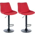 Produktbild: CLP 2er Set Barhocker Toni Stoff I Höhenverstellbarer Barstuhl Mit Metallgestell I Thekenhocker Mit Integrierter Fußstütze