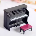 Produktbild: Miniatur Schwarze Klavier & Hocker Simulative Piano Modell Puppenhaus Dekorat...