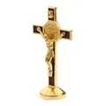 Produktbild: POFET Kruzifix Jesus Christus Kreuz Statue Figur für Auto Home Chapel Decor - Gold