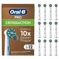 Produktbild: Oral-B Pro CrossAction Aufsteckbürsten — ORIGINAL Zahnbürstenaufsatz für Elektrische Oral-B Pro Zahnbürste — Ersatzbürsten für überlegene Zahnreinigung — Weiß, 12 Stück