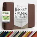 Produktbild: Strauss Home ® Jersey Spannbettlaken Spannbetttuch Bettlaken 100% Baumwolle 90x200-100x200 cm (Schokobraun)