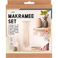 Produktbild: folia 23719 - Makramee Set Boho, 10-teilig, Garn (natur beige), Garn (rose), Holzstab, Holzperlen, 100 % Baumwolle, mit Anleitung, zum Basteln und Knüpfen