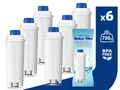 Produktbild: Filswa Wasserfilter für De'Longhi DLSC002 Kaffeemaschine 6 Stück Filterkartusche, Zubehör für De'Longhi Kaffeemaschinen der ECAM, ETAM, EPAM, ESAM, BCO, EC-Serie